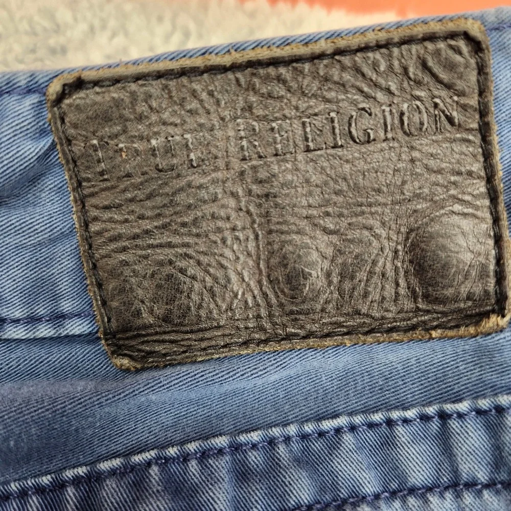True Religion Jeans Geno Relaxed Distressed Mens Size 36 Blue